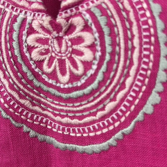 Kate Hill NWT 100% linen medium embroidered top - Picture 3 of 10